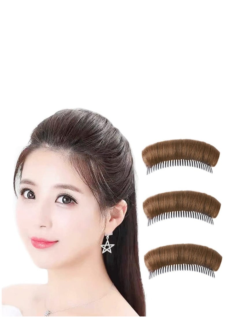 ericotry 3Pcs Women's Hair Volume Bump Inserts - False Hair Clips, Combs & Fluffy Pads for DIY Hairstyles - Light Brown  - Image 1