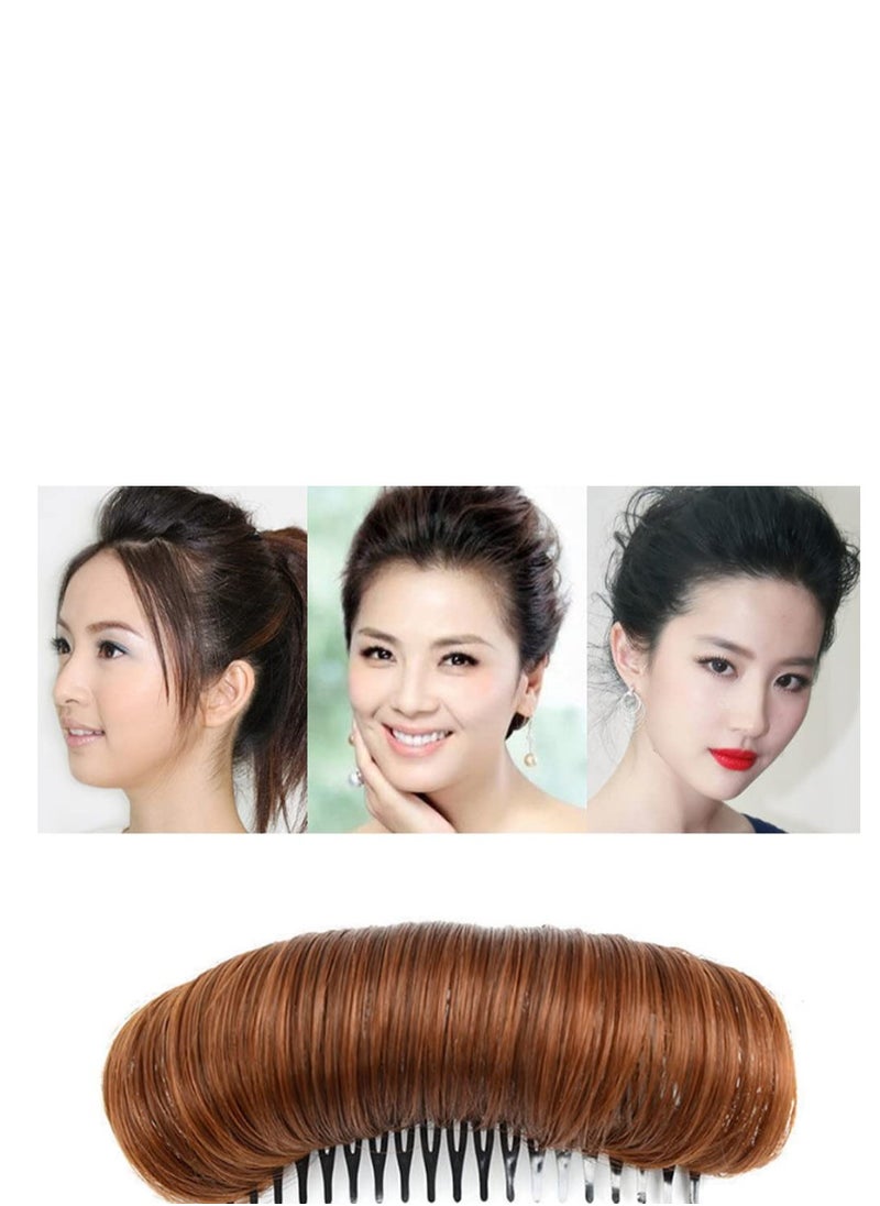 ericotry 3Pcs Women's Hair Volume Bump Inserts - False Hair Clips, Combs & Fluffy Pads for DIY Hairstyles - Light Brown  - Image 4