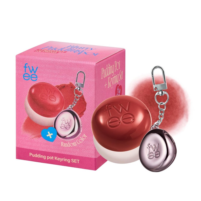 fwee Blurry Pudding Pot + Keychain SET | Airbrushed Blush & Lip, Buildable Pigment, Long-lasting, Lightweight, Easy to Blend, Natural Soft Matte Finish Makeup â€“ Memories (Deep Rose) | 0.17 oz - Image 1