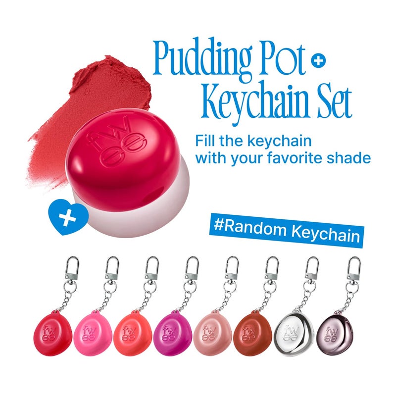fwee Blurry Pudding Pot + Keychain SET | Airbrushed Blush & Lip, Buildable Pigment, Long-lasting, Lightweight, Easy to Blend, Natural Soft Matte Finish Makeup â€“ Memories (Deep Rose) | 0.17 oz - Image 2