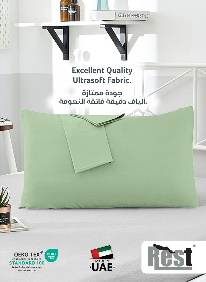 REST Microfiber Pillow Cases 2 Piece Set 50x75cm, 20x30 Inches Mint Green Pillow Cover Soft Brushed Supersoft Fabric Pillow Cases Standard Size - Image 2