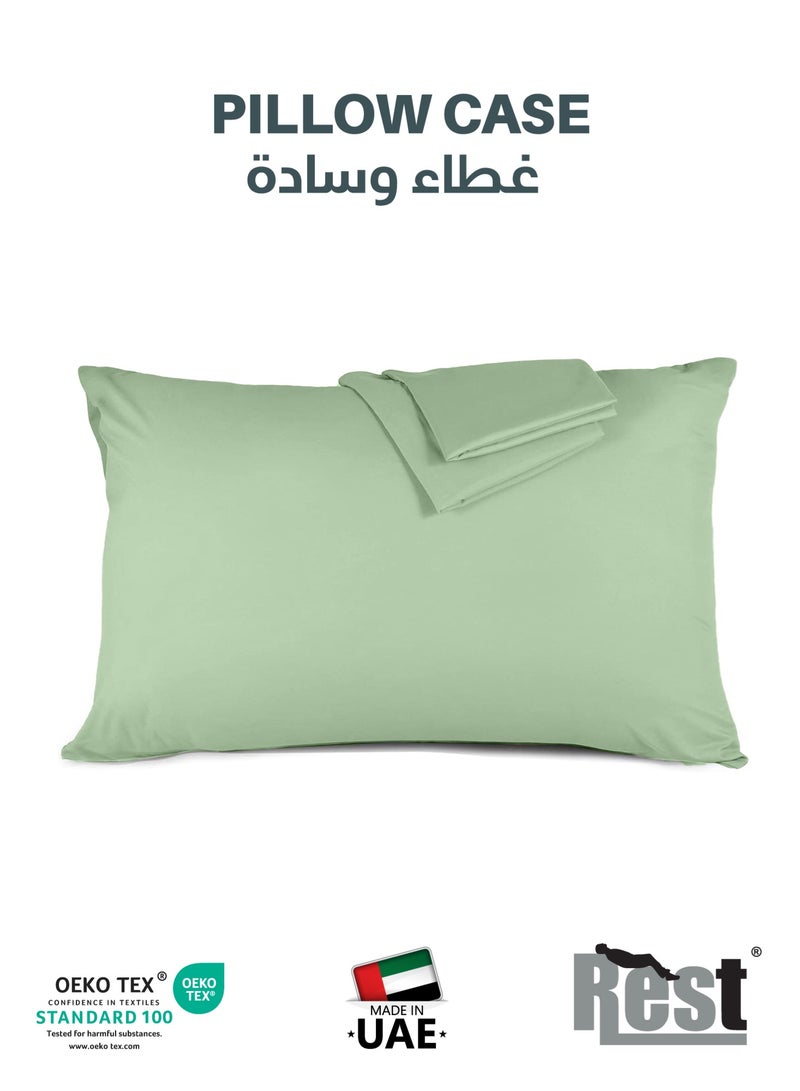 REST Microfiber Pillow Cases 2 Piece Set 50x75cm, 20x30 Inches Mint Green Pillow Cover Soft Brushed Supersoft Fabric Pillow Cases Standard Size - Image 1