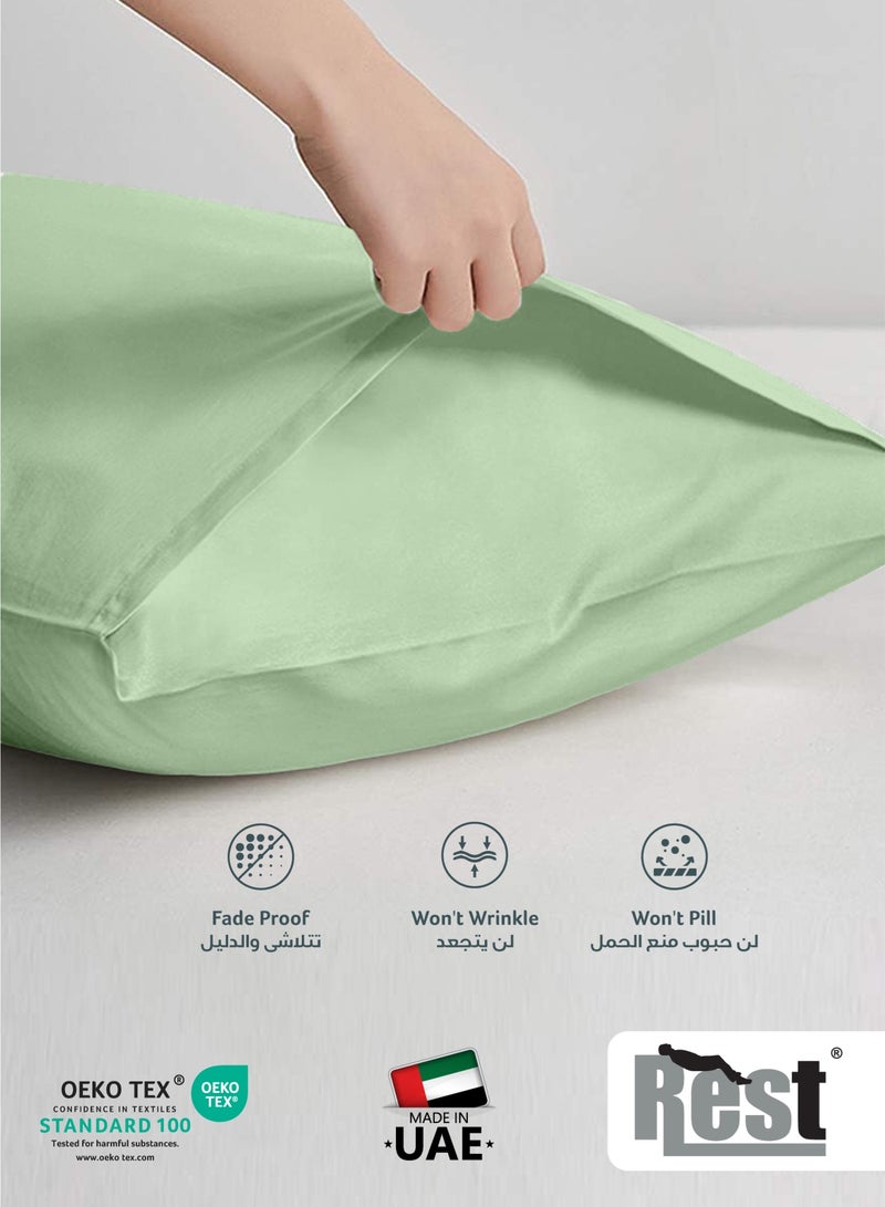 REST Microfiber Pillow Cases 2 Piece Set 50x75cm, 20x30 Inches Mint Green Pillow Cover Soft Brushed Supersoft Fabric Pillow Cases Standard Size - Image 3