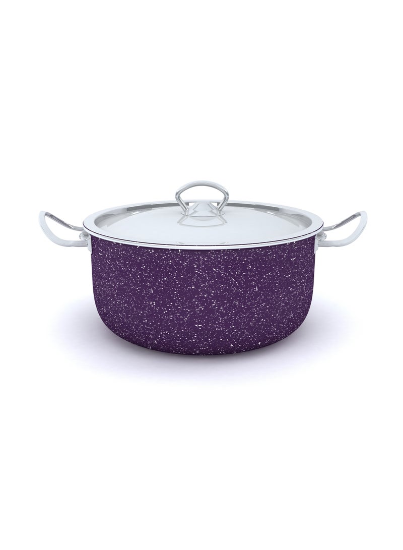 LAZORD Granite Plus Cookware Set With Stainless Handle - 9 Piece - Purple - Image 2