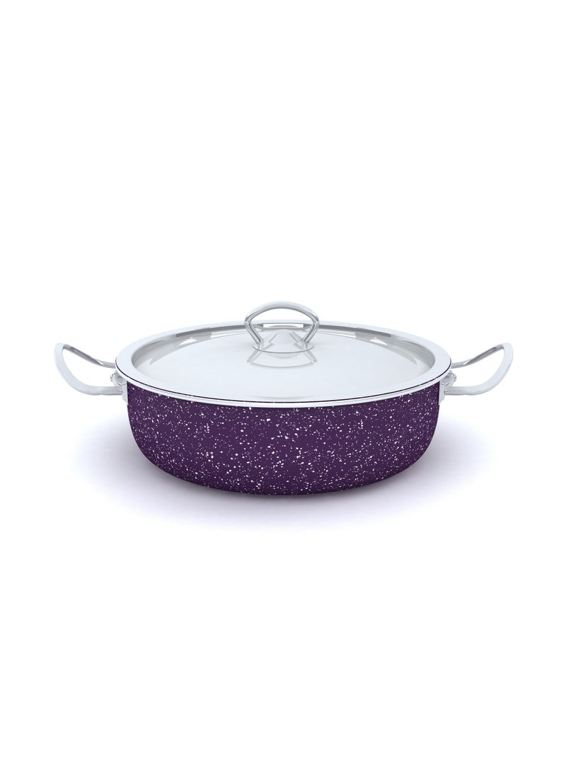 LAZORD Granite Plus Cookware Set With Stainless Handle - 9 Piece - Purple - Image 3