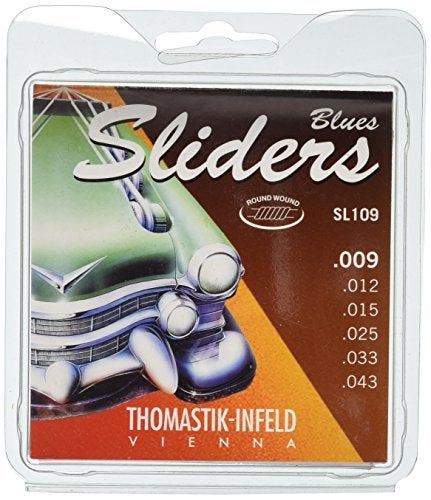 Thomastik-Infeld SL109 Electric Guitar Strings, Sliders Blues 6 String Set with Round Wound Nickel E, B, G, D, A, E Set - Image 1