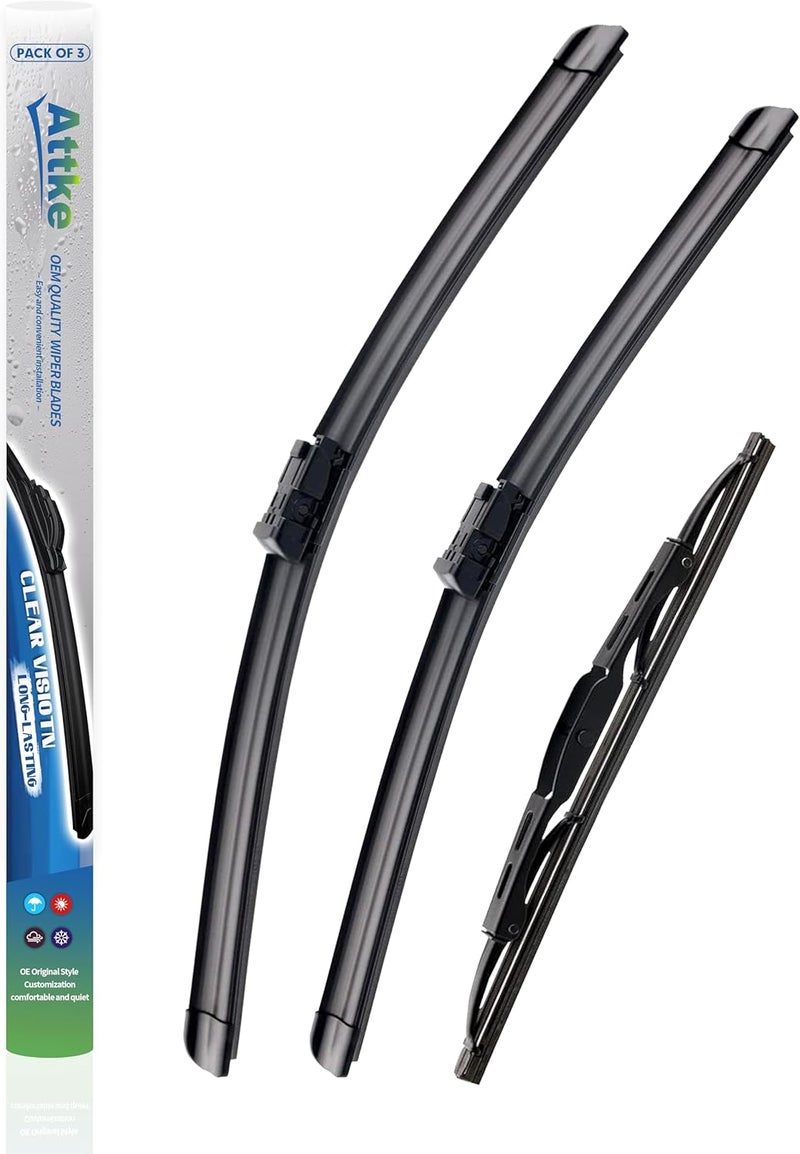 ATTKE شفرات مسح أمامية للزجاج بجودة OE لسيارات تويوتا سيينا موديلات 2011-2015، بقياس 28″ و20″ (عبوة تحتوي على 2 قطع). - Image 1