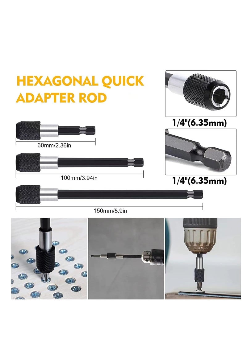 Generic - Flexible Drill Bit Extension Set, 105° Right Angle Drill Attachment, 1/4 3/8 1/2In Hex Shank Impact Driver Socket Adapter Rotatable Socket, Bendable Drill Bit Extension Screwdriver Bit - Image 1