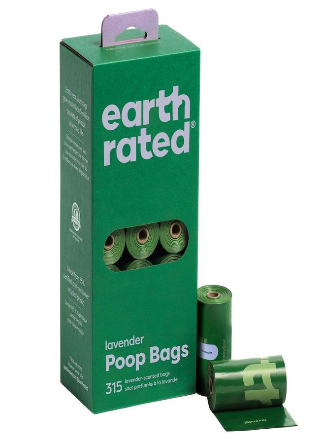 Earth Rated Dog Poop Bag Refill Extra long strong and leak-proof scented Lavender recycled plastic 315 Bags In 21 Rolls - Image 1