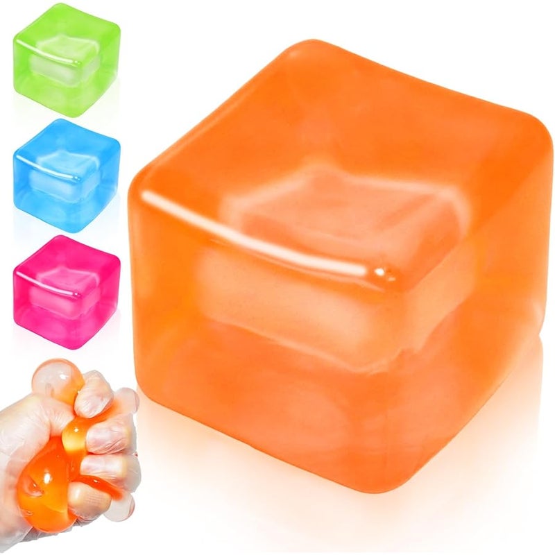 Batorisy Fidget Toy Stress Cube, High Density Squishy Slow Rising Sensory Cube, Anxiety Relief Squeeze Toys for Kids Adults Teens, Classroom Prize & Party Favor Stress Balls (Orange) - Image 1
