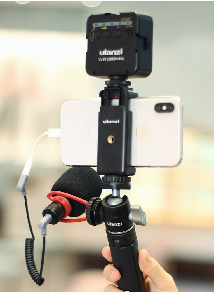 Ulanzi - U-Vlog Lite Extendable Tripod with Dual Cold Shoe Ball Head for Phone Mirrorless Camera Vlogging - Image 1
