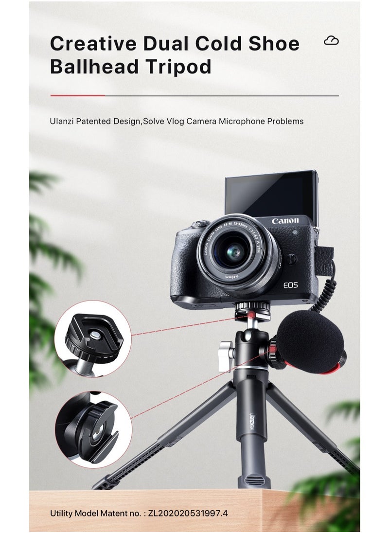 Ulanzi - U-Vlog Lite Extendable Tripod with Dual Cold Shoe Ball Head for Phone Mirrorless Camera Vlogging - Image 1