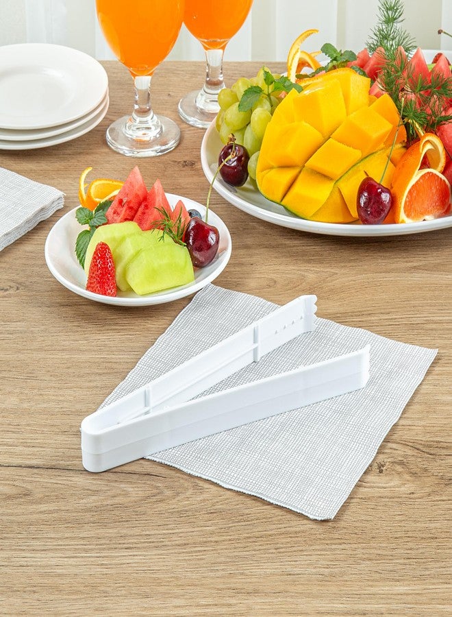 Restaurantware-Cater Tek 9 Inch Serving Tongs, 10 Disposable Tongs For Catering - With Serrated Tips, Heavy-Duty, Clear Plastic Food Tong, Long Handle, For Weddings, Buffets, Catering Events - Image 3