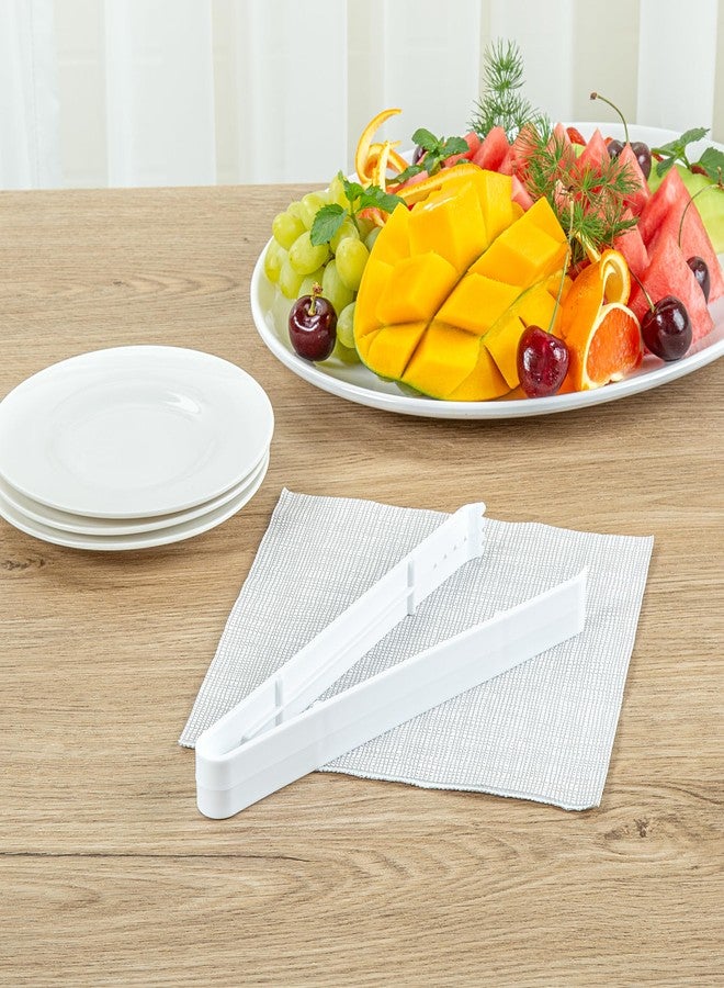 Restaurantware-Cater Tek 9 Inch Serving Tongs, 10 Disposable Tongs For Catering - With Serrated Tips, Heavy-Duty, Clear Plastic Food Tong, Long Handle, For Weddings, Buffets, Catering Events - Image 4