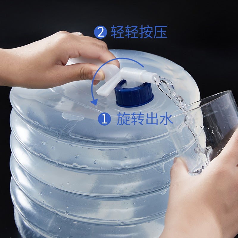 Outdoor Barrel Water Household Thickened Water Kettle Folding Bucket Car Kitchen Plastic Household Telescopic Bucket With Faucet - Image 5
