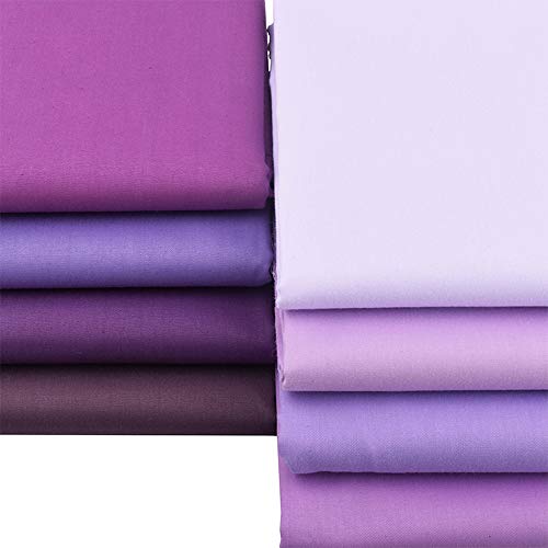 Hanjunzhao Solids Purple Fat Quarters Fabric Bundles, Pre-Cut Quilting Fabric for Sewing Crafting, 18 x 22 inches(Purple Solid) - Image 2