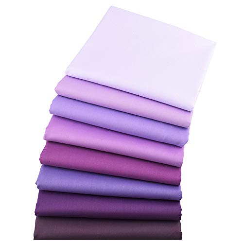 Hanjunzhao Solids Purple Fat Quarters Fabric Bundles, Pre-Cut Quilting Fabric for Sewing Crafting, 18 x 22 inches(Purple Solid) - Image 5
