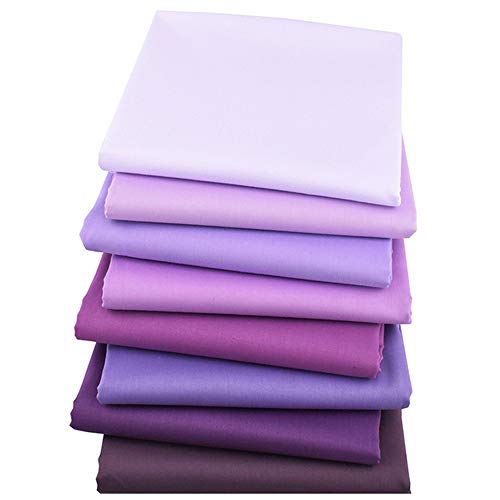 Hanjunzhao Solids Purple Fat Quarters Fabric Bundles, Pre-Cut Quilting Fabric for Sewing Crafting, 18 x 22 inches(Purple Solid) - Image 4