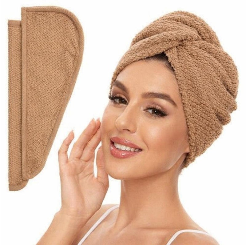 100% Cotton Hair Towel Wrap – Soft, Absorbent & Quick-Dry Turban for All Hair Types