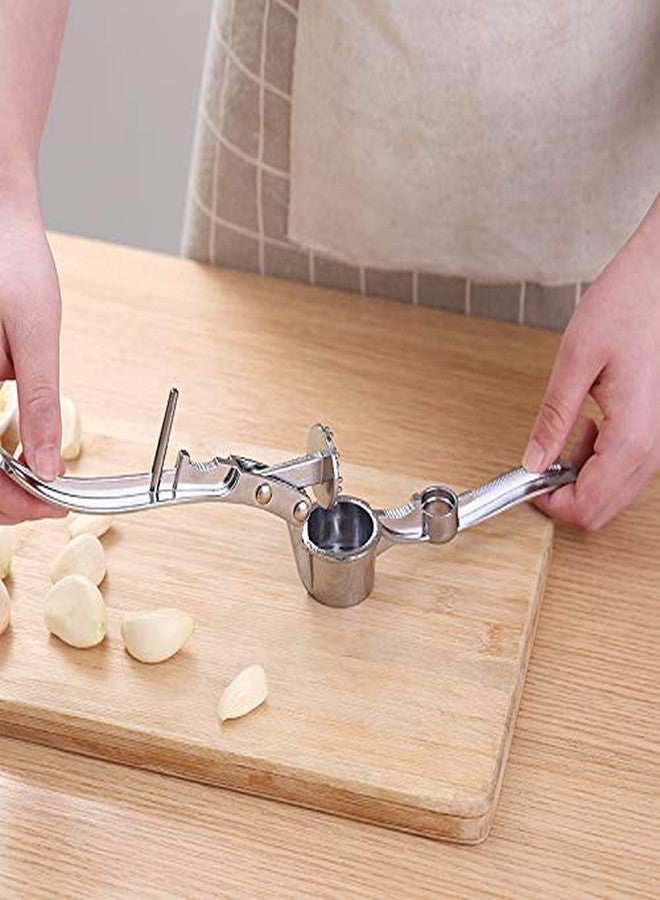 KINTEGOOD 5-in-1 Stainless Steel Garlic Press, Multi-Function Kitchen Gadget with Mincer, Crusher, Bottle Opener, Pit Remover - Image 3