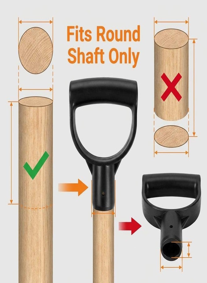 كيو دبليو او ار كي مقبض مجرفة QWORK®، بديل لمقبض شوكة الحديقة، قطر داخلي 28 مم / 1-1/8 بوصة لأدوات الحفر والتجريف - Image 4