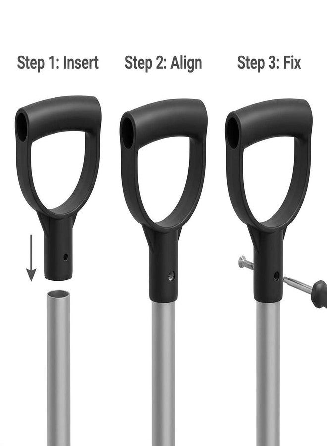 كيو دبليو او ار كي مقبض مجرفة QWORK®، بديل لمقبض شوكة الحديقة، قطر داخلي 28 مم / 1-1/8 بوصة لأدوات الحفر والتجريف - Image 5