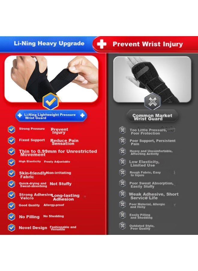 Li-ning Wrist Guard For Tendonitis, Tfcc, Fitness, Medical, Wrist Sprain, Sports Fixation, Badminton, Bench Press, Compression Sleeve - Image 2