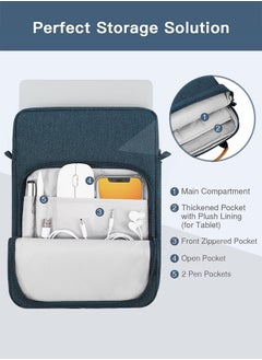 SUNDAREE 9-11 Inch Tablet Sleeve Bag, Fits for iPad air 5 10.9" 2022, iPad Pro 11 M2 2022-2018, iPad 10th 10.9, Air 4 10.9, Tab S8 2022, Handle Carrying Case with Shoulder Strap, Dark Blue  - Image 4