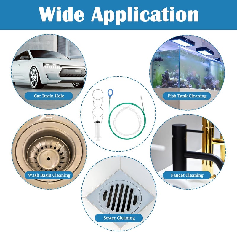 HaiFafafaing Auto Sunroof Drain Cleaning Tool,118in Long Pipe Brush with Tube Cleaning Brushes,Drain Brush Pipe Cleanings,Syringe Hose, Syringe, Sun Roof Drains Cleanings Tool for Car Sunroof Wiper Drains Hole Hardness boosted processed substance - Image 5