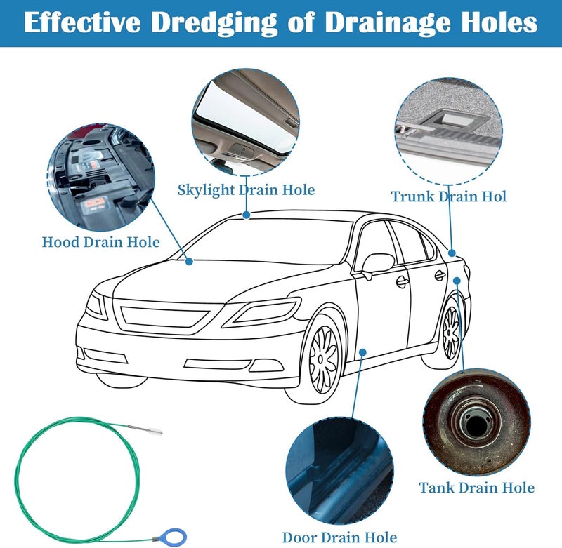 HaiFafafaing Auto Sunroof Drain Cleaning Tool,118in Long Pipe Brush with Tube Cleaning Brushes,Drain Brush Pipe Cleanings,Syringe Hose, Syringe, Sun Roof Drains Cleanings Tool for Car Sunroof Wiper Drains Hole Hardness boosted processed substance - Image 4