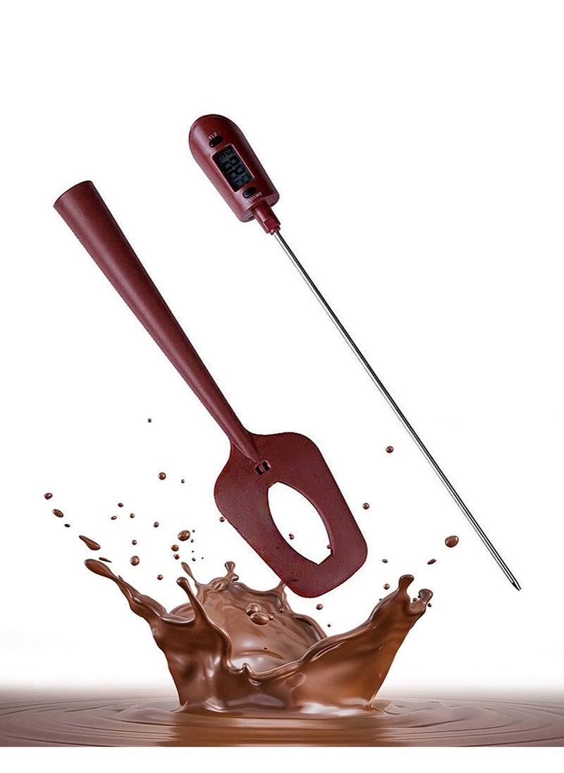 SYOSI - Silicon Candy Thermometer Digital Spatula Thermometer Professional Durable Deep Frying Instant Read Temperature Reader and Stirrer for Kitchen Cooking, Baking BBQ, Candy, Chocolate, Sauce - Image 1