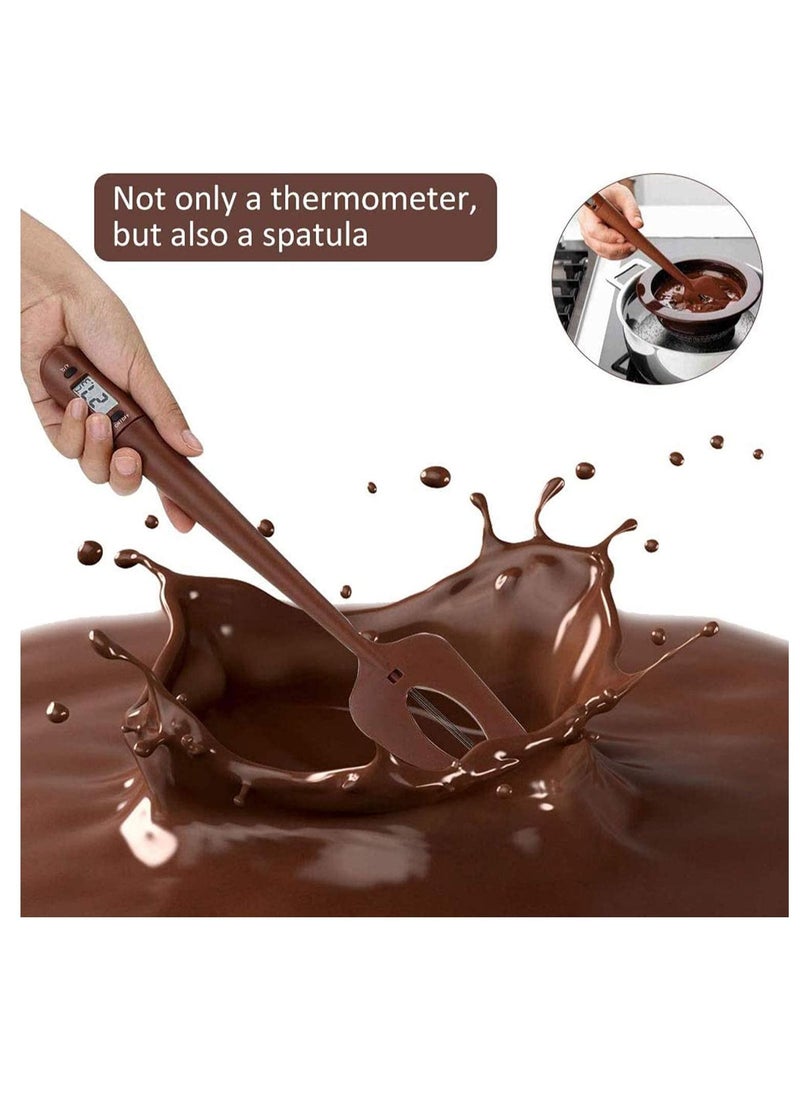 SYOSI - Silicon Candy Thermometer Digital Spatula Thermometer Professional Durable Deep Frying Instant Read Temperature Reader and Stirrer for Kitchen Cooking, Baking BBQ, Candy, Chocolate, Sauce - Image 1