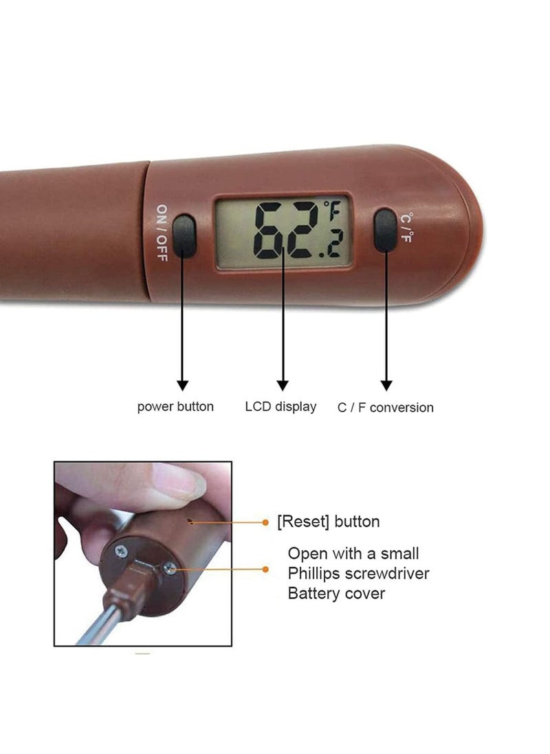 SYOSI - Silicon Candy Thermometer Digital Spatula Thermometer Professional Durable Deep Frying Instant Read Temperature Reader and Stirrer for Kitchen Cooking, Baking BBQ, Candy, Chocolate, Sauce - Image 1
