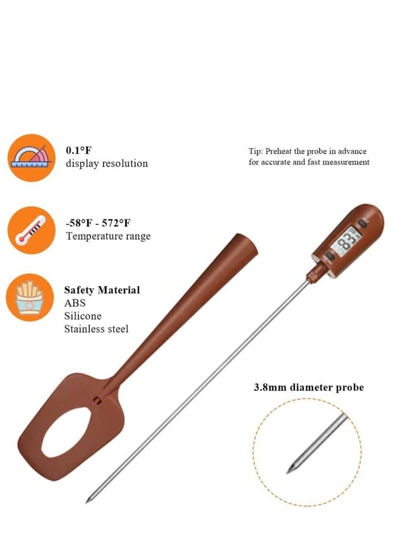 SYOSI - Silicon Candy Thermometer Digital Spatula Thermometer Professional Durable Deep Frying Instant Read Temperature Reader and Stirrer for Kitchen Cooking, Baking BBQ, Candy, Chocolate, Sauce - Image 1