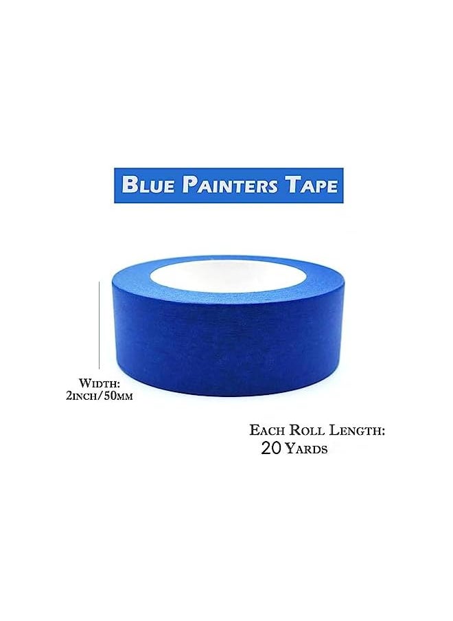 PROMASS promass [6 Rolls] Blue Painter’s Tape - 2" x 20 Yards Masking Tape for Painting, DIY Crafts & Home Office Use  - Image 2