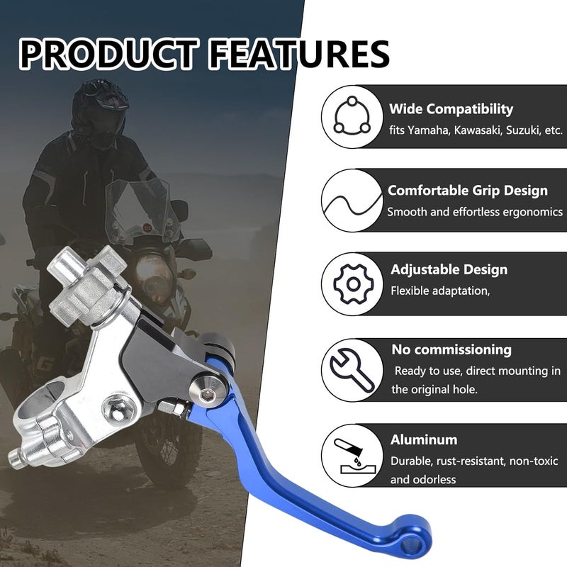 GIDIBII Adjustable Left Handlebar Clutch Lever for Yamaha and Kawasaki Motorcycles (Blue) - Image 4