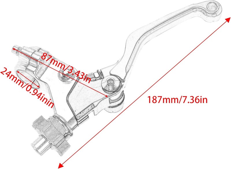 GIDIBII Adjustable Left Handlebar Clutch Lever for Yamaha and Kawasaki Motorcycles (Blue) - Image 2