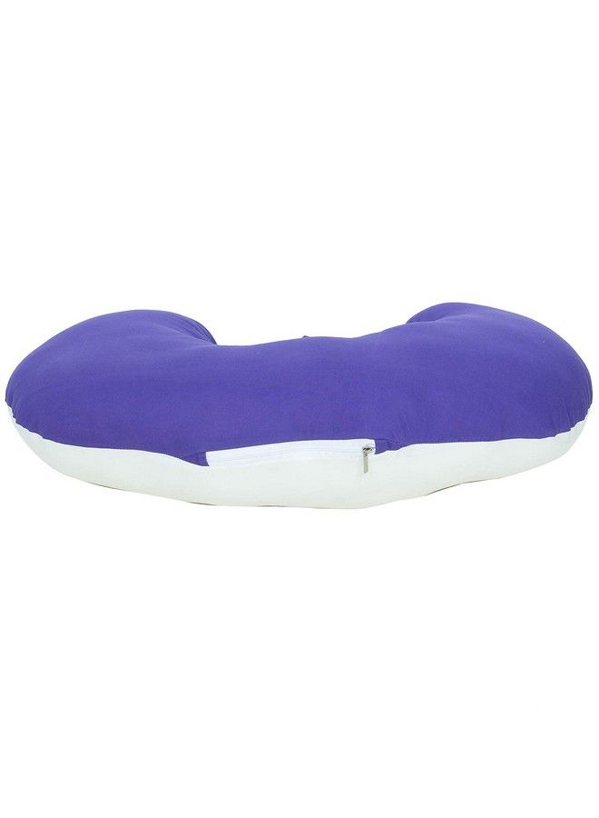 Get It Cotton 5In1 Feeding Pillow With Detachable Cover ; New Born Portable Breast Feeding Pillow For Baby ; Infant Support For Baby And Mom (Purple With Beige) - Image 3