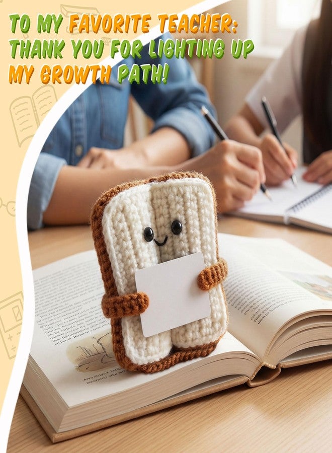 Newcotte End of Year Crochet Teacher Gift Handmade Crochet Book Gift Positive Cute Funny Doll Thanks for Making Every Lesson a Page Turner for Graduation End of Year - Image 4