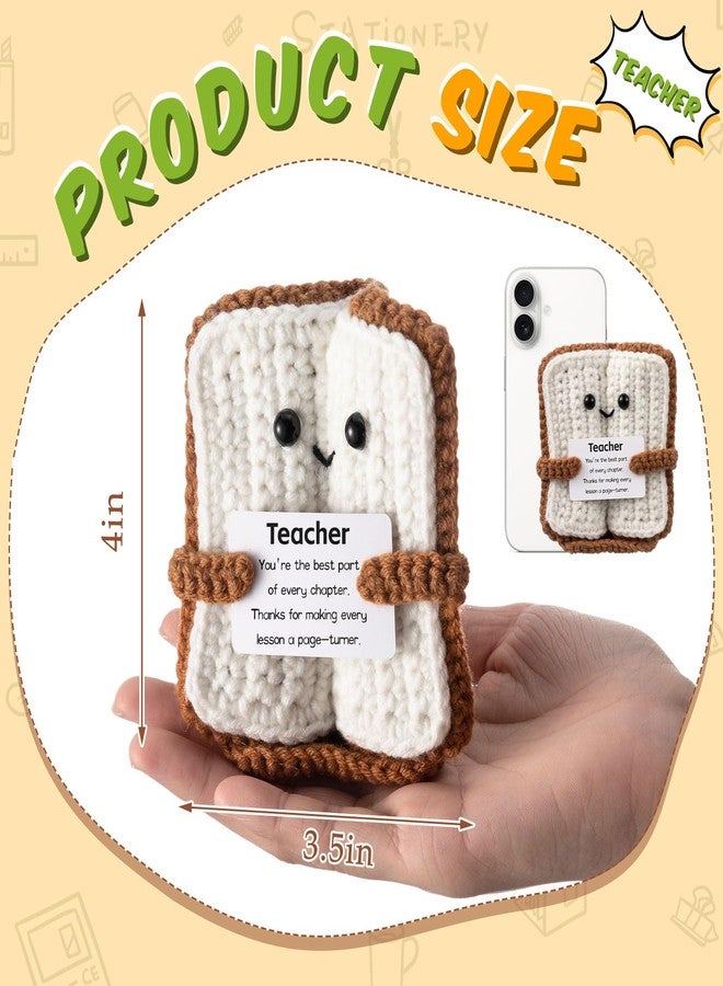 Newcotte End of Year Crochet Teacher Gift Handmade Crochet Book Gift Positive Cute Funny Doll Thanks for Making Every Lesson a Page Turner for Graduation End of Year - Image 2