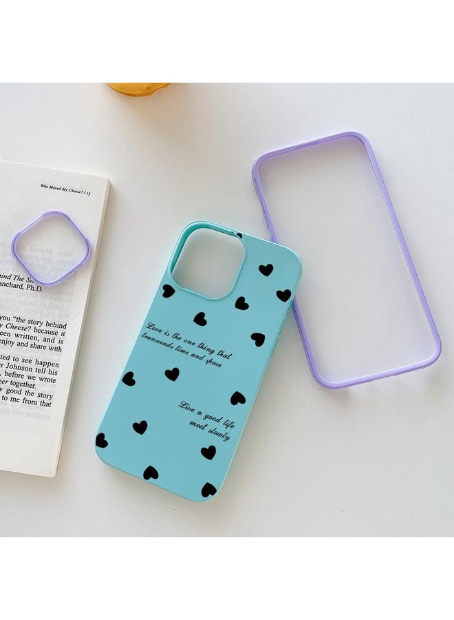 اس-توب جراب لهاتف iPhone 13 Pro Max Love Hearts PC Hybrid TPU جراب هاتف - Image 3