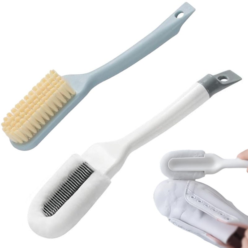 Ganganmax 2Pack Shoe Cleaning Brush -Sneaker Shoe Cleaner Brush-Soft Bristle Cleaning Shoes Scrubber-Long Handle Shoe Scrubbing Brush-White Sneaker Cleaner Brush-Shoe Brushes for Cleaning - Image 1