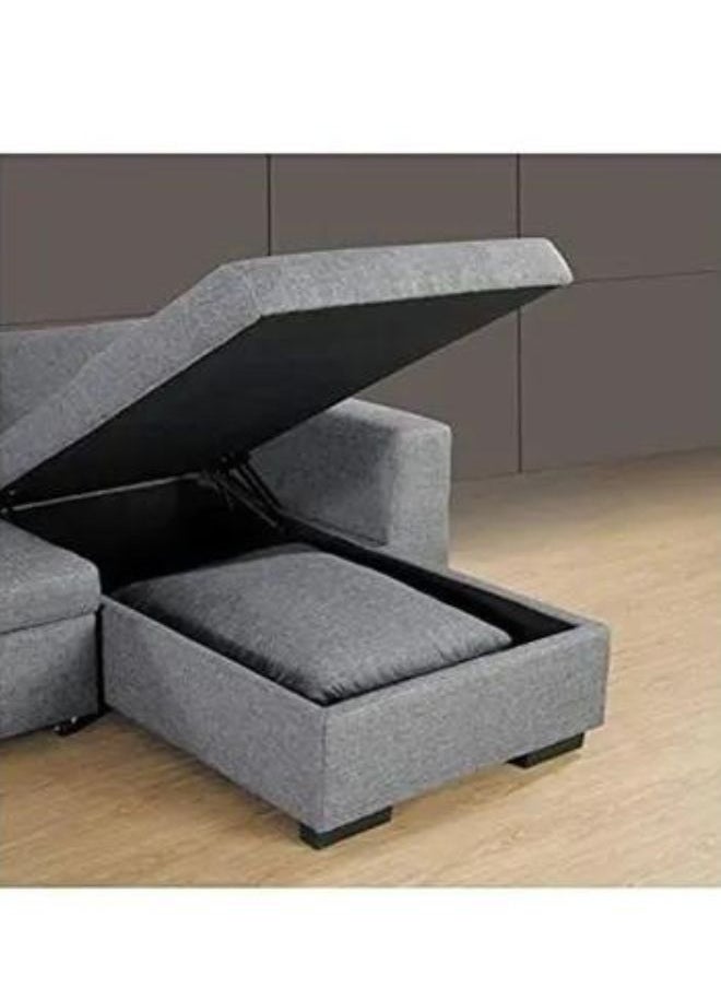 SILA Modern L Shape Corner Sofa Grey, Sofa Cumbed 3 Seaters 210x160x95  - Image 3