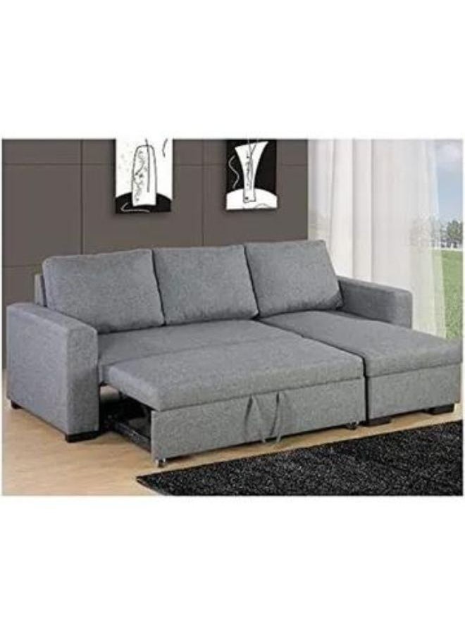 SILA Modern L Shape Corner Sofa Grey, Sofa Cumbed 3 Seaters 210x160x95  - Image 1