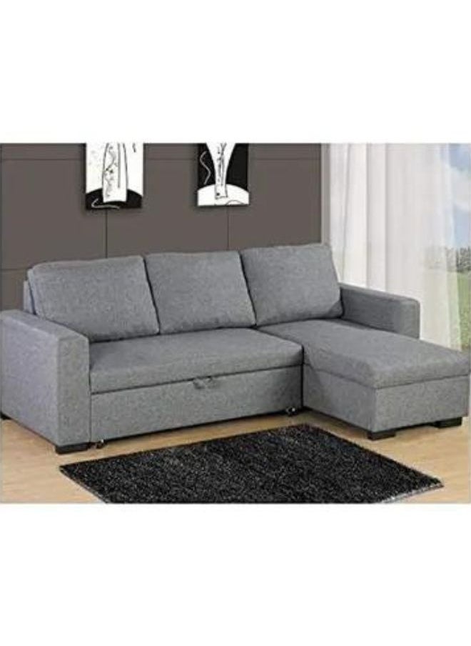 SILA Modern L Shape Corner Sofa Grey, Sofa Cumbed 3 Seaters 210x160x95  - Image 2