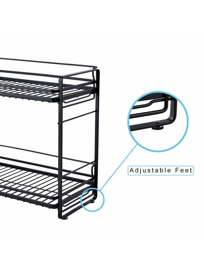 zccz 2-Tier Bathroom Organizer, Ideal as a Kitchen or Bathroom Countertop Organizer - Black Finish Makeup Organizer for Vanity - Black Finish Kitchen and Bathroom Storage Organizer - Image 5