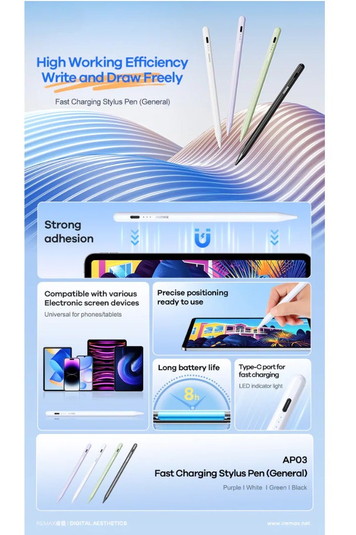 ريماكس قلم ريماكس AP03 للشحن السريع - أسود - Image 3