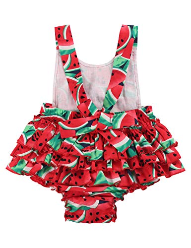 PrinceSasa Baby Girl Clothes Watermelon Floral Ruffles Summer Cake Smash Outfits and Headband for Newborn Gifts,A20,7-12 Months(Size M) - Image 5