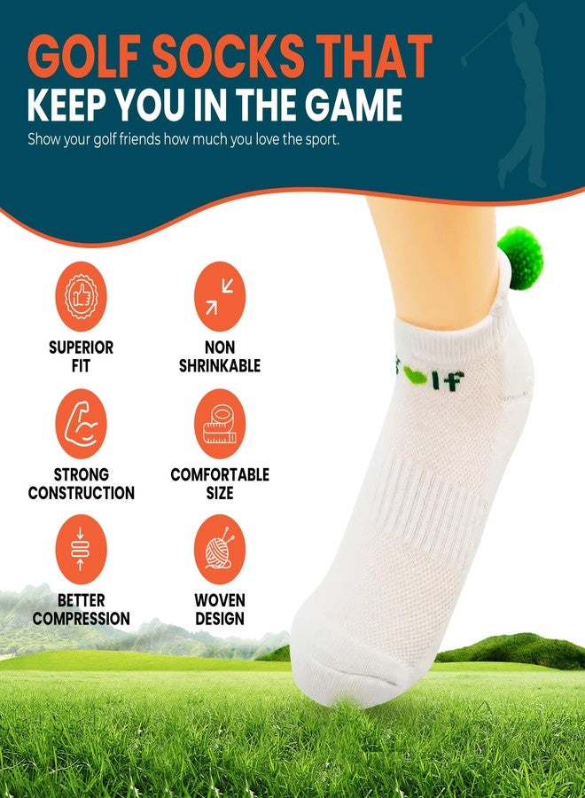 Twerp Golf Socks for Women - Athletic Golf Socks with Pom Pom Balls - Ankle Socks for Golf - Image 3