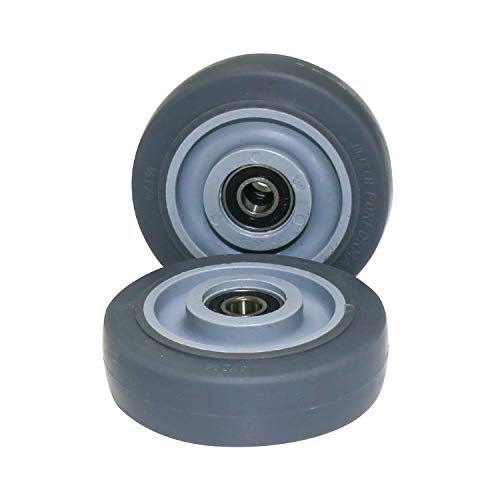 URBEST Push Cart Wheels, Heavy Duty 4 Inch PU Caster Wheels Bearings Repair Kits, Pltae Casters, Shelf Replacement Wheels for Platform Trucks up to 265 Pounds (M:4 Inch,Grey) - Image 3